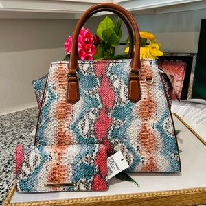 Brahmin Multicolor Snakeskin Pattern Priscilla and Ady Wallet